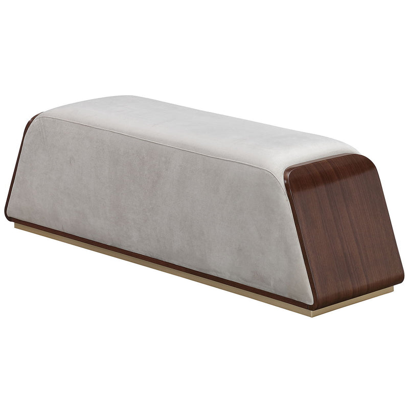 Houston - Accent Bench - Porcini / Walnut - R&R Furniture Gallery (Fountain Valley, CA)