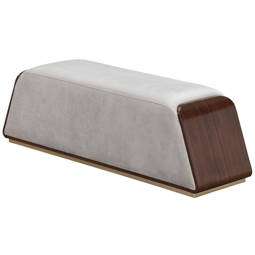 Houston - Accent Bench - Porcini / Walnut - R&R Furniture Gallery (Fountain Valley, CA)