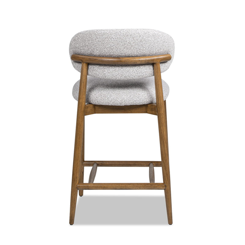 Locke - Modern Upholstered Counter Stool With Frame - Salt / Pepper - R&R Furniture Gallery (Fountain Valley, CA)