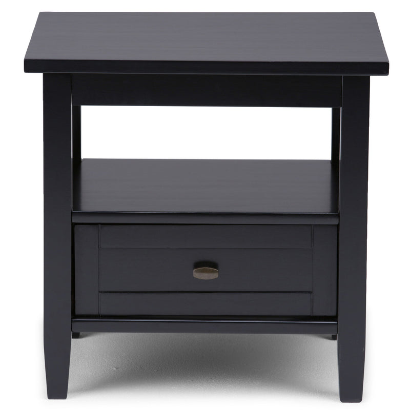 Handcrafted Warm Shaker coffee table by Simpli-Home with a natural wood finish and sturdy design, perfect for living room decor.