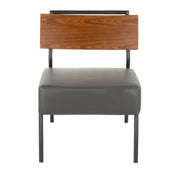 Lumi Source Fiji contemporary gray and walnut side chair with a sleek modern design and wooden accents.