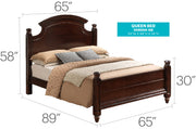 Glory Furniture Summit Queen Bed in Cappuccino with panel bed design and sleek wooden finish.
