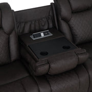 Wendell - Power Motion Sofa With Dropdown Table, Storage, USB & LED - Dark Gray - R&R Furniture Gallery (Fountain Valley, CA)