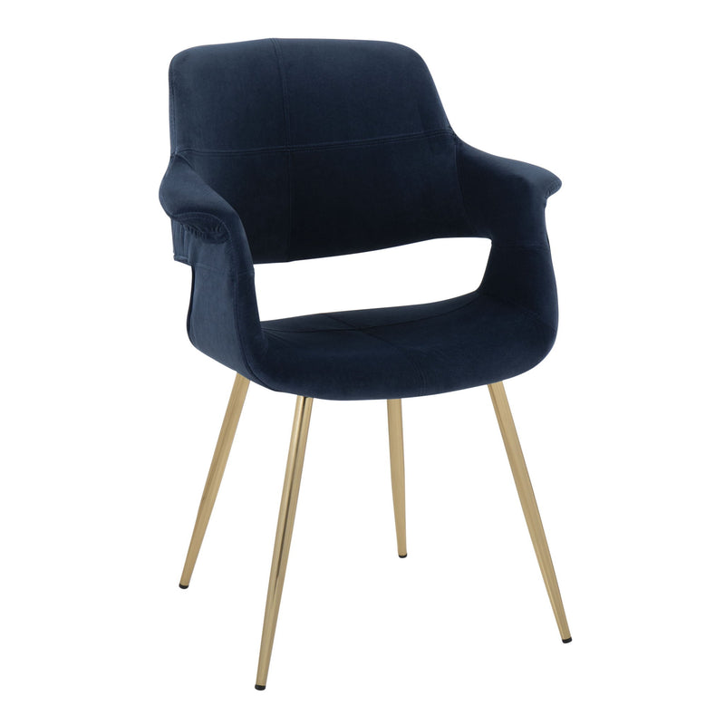Pair of vintage glam Art Deco Lumi Source chairs with sleek wooden legs and plush upholstered seats, set of 2.
