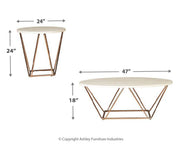Tarica - Occasional Table Set (Set of 3) - White / Metallic - R&R Furniture Gallery (Fountain Valley, CA)