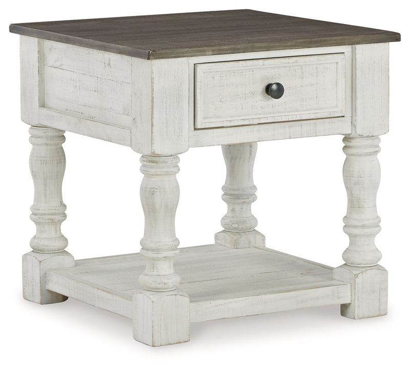 Havalance - Square End Table - White / Gray - R&R Furniture Gallery (Fountain Valley, CA)