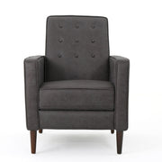 Macedonia - Mid Century Modern Button Tufted Fabric Recliner - Slate - R&R Furniture Gallery (Fountain Valley, CA)