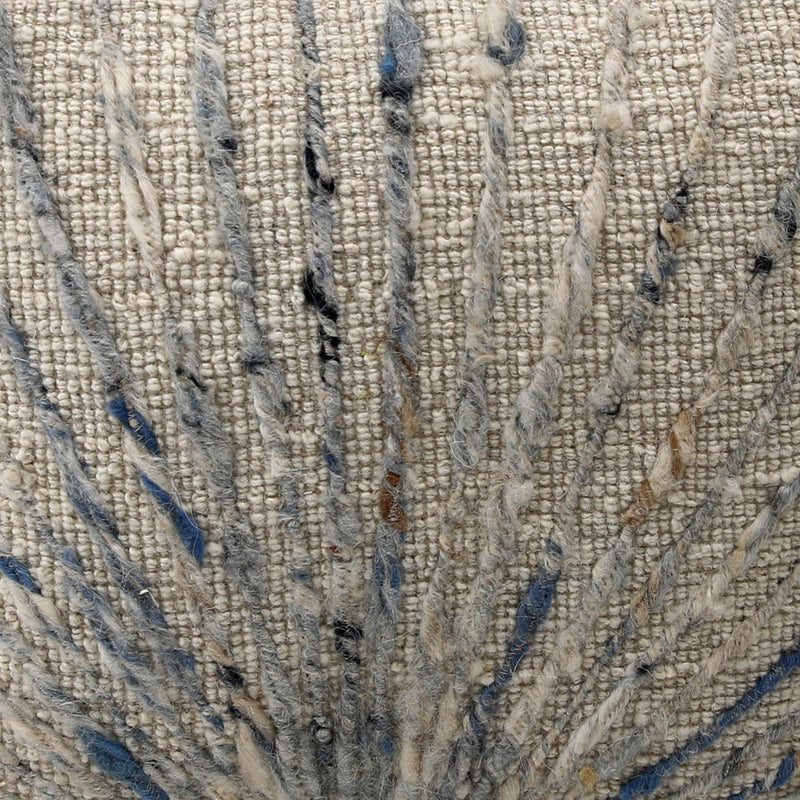 Kathleen - Pouf - Ivory And Blue