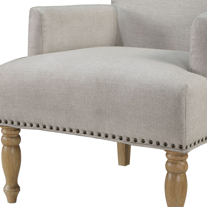 Alice - Upholstered Arm Chair With Nailheads - Beige - R&R Furniture Gallery (Fountain Valley, CA)