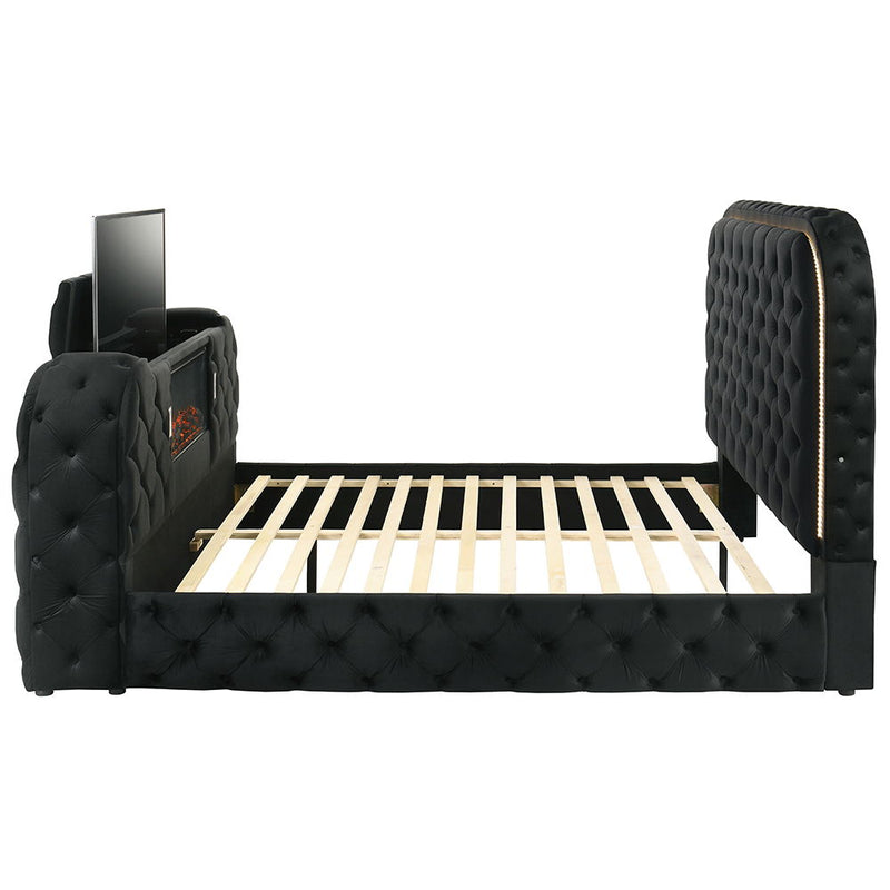 Kana - Bed With LED, Fireplace & TV Stand - R&R Furniture Gallery (Fountain Valley, CA)