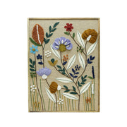 TOV Furniture Muro "Sprout" embroidered wall art featuring colorful floral embroidery on fabric wall decor.