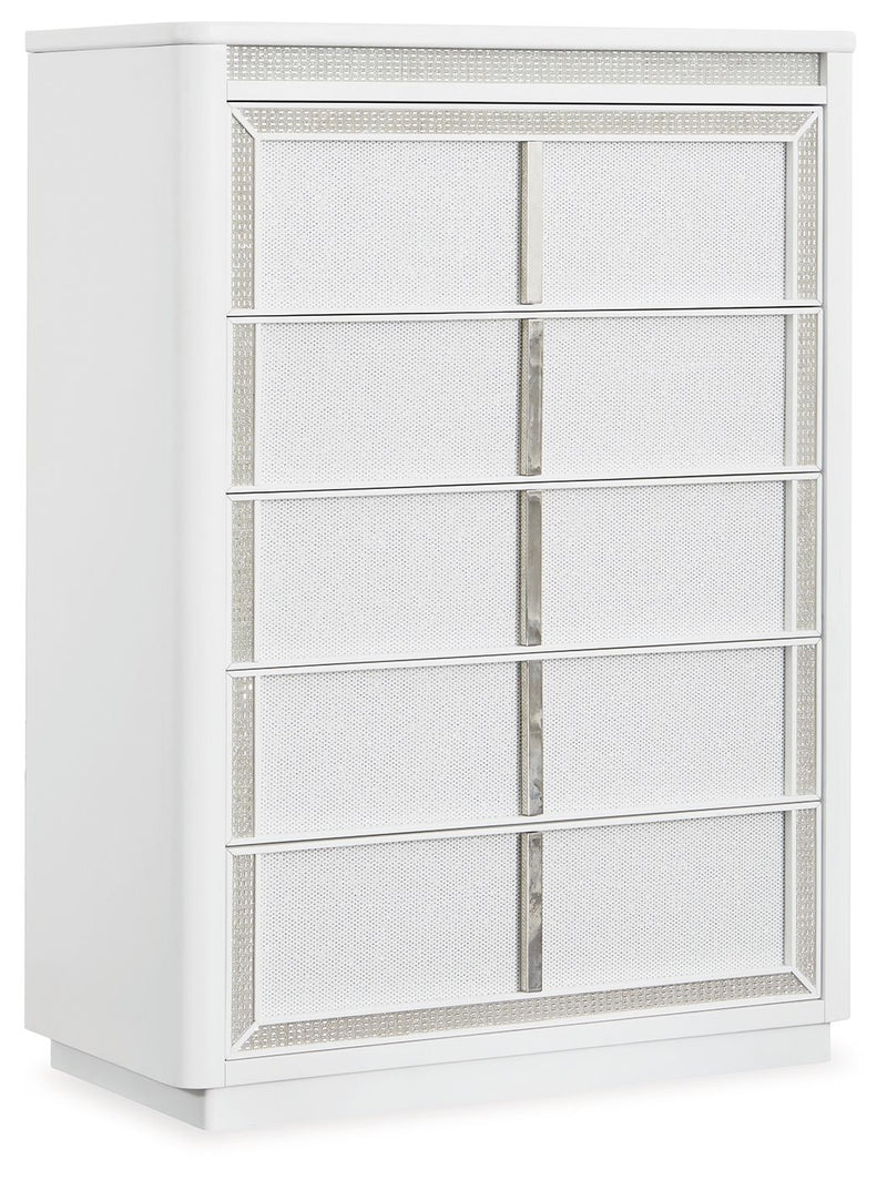 Chalanna - Five Drawer Chest - White - R&R Furniture Gallery (Fountain Valley, CA)
