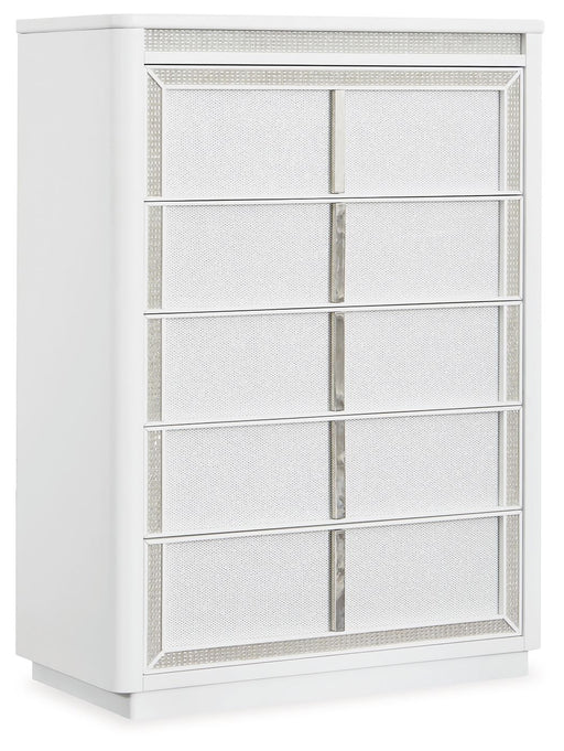 Chalanna - Five Drawer Chest - White - R&R Furniture Gallery (Fountain Valley, CA)