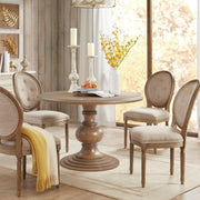 Round Pedestal Dining Table - Walnut - R&R Furniture Gallery (Fountain Valley, CA)