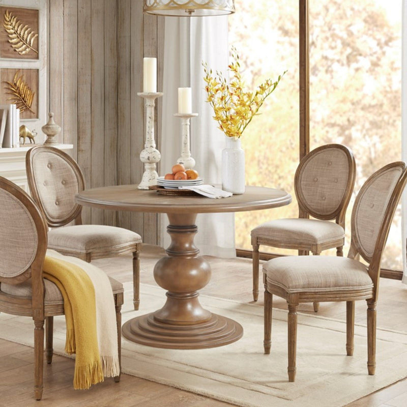 Round Pedestal Dining Table - Walnut - R&R Furniture Gallery (Fountain Valley, CA)