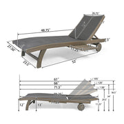 Outdoor Chaise Lounge With Pull Out Tray And Wicker Seat - Gray - R&R Furniture Gallery (Fountain Valley, CA)