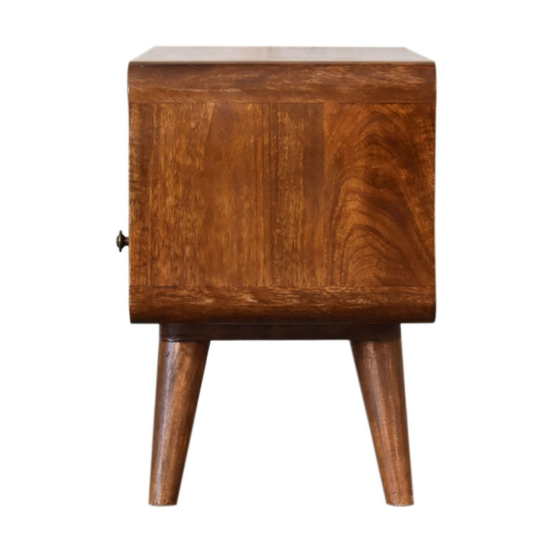 Solid Wood Curved Media Unit - R&R Furniture Gallery (Fountain Valley, CA)