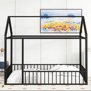 Metal Bed House Bed Frame With Fence - R&R Furniture Gallery (Fountain Valley, CA)