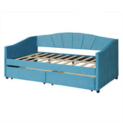 Upholstered Daybed With Two Drawers And Wood Slat - R&R Furniture Gallery (Fountain Valley, CA)