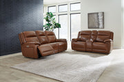 Signature Design by Ashley Healy Pier reclining sofa set with plush cushions and modern design, perfect for living room comfort.