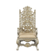Danae - Arm Chair (Set of 2) - Synthetic Leather , Champagne & Gold - R&R Furniture Gallery (Fountain Valley, CA)