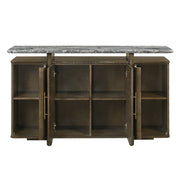 Dillon - Server With Marble Top - Natural / Walnut - R&R Furniture Gallery (Fountain Valley, CA)