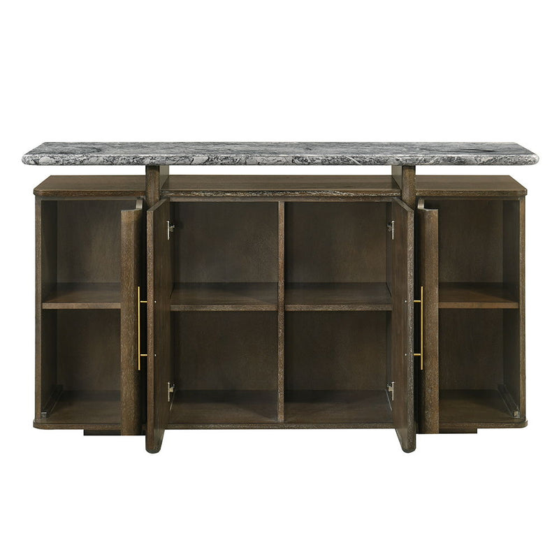 Dillon - Server With Marble Top - Natural / Walnut - R&R Furniture Gallery (Fountain Valley, CA)