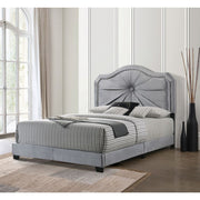 Frankie - Queen Bed - Gray Velvet - R&R Furniture Gallery (Fountain Valley, CA)