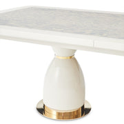 Lisbon - Double Pedestal Dining Table - Silken Matte Cream - R&R Furniture Gallery (Fountain Valley, CA)