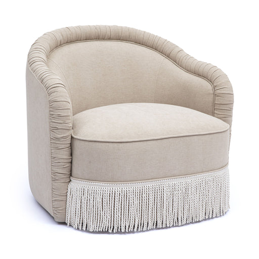 Pamela - Chenille Tassel Lounge Chair - Tan - R&R Furniture Gallery (Fountain Valley, CA)