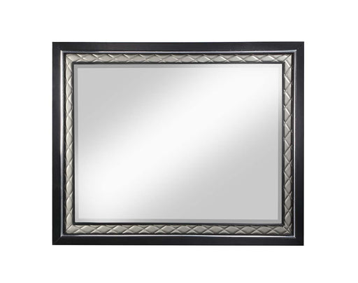 Nicola - Mirror - Silver Synthetic Leather & Black - R&R Furniture Gallery (Fountain Valley, CA)