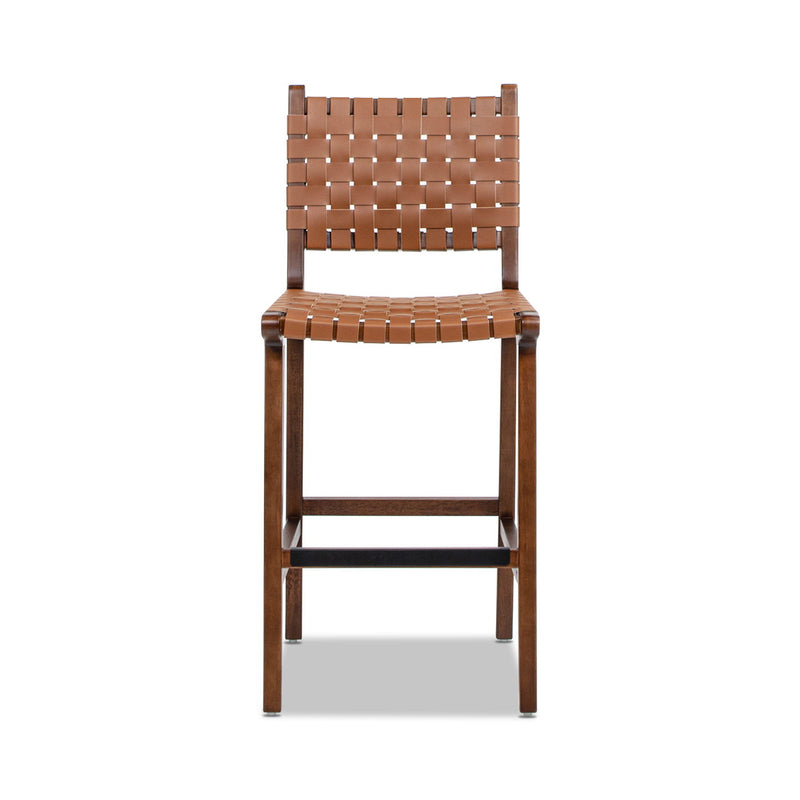Andre - Counter Stool With Back - Pecan Brown - R&R Furniture Gallery (Fountain Valley, CA)