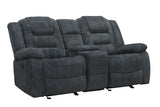 Bolton - Glider Reclining Console Loveseat - Misty Storm - R&R Furniture Gallery (Fountain Valley, CA)