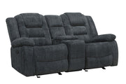 Bolton - Glider Reclining Console Loveseat - Misty Storm - R&R Furniture Gallery (Fountain Valley, CA)