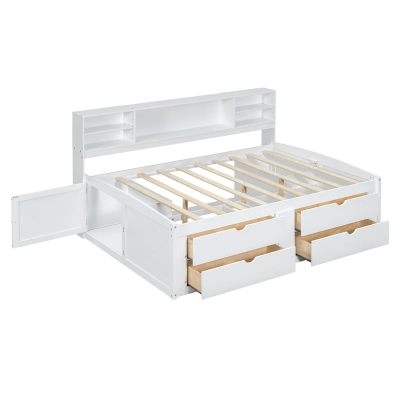 Daybed With 2 Bedside Cabinets, Upper Shelves And 4 Drawers - R&R Furniture Gallery (Fountain Valley, CA)