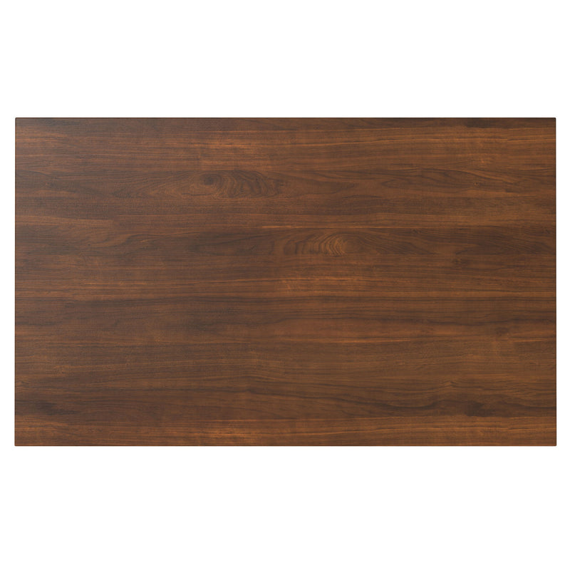 Simpli-Home Eastwood handcrafted dining table with wooden finish, rectangular shape, and sturdy legs for kitchen or dining room use.