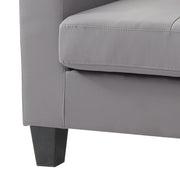 Gray modern stationary sofa by Glory Furniture with sleek, elegant design and plush cushions for contemporary living spaces.