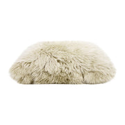 Astrid - Square New Zealand Sheepskin Accent Throw Pillow Cover With Feather Insert - Taupe / Natural - R&R Furniture Gallery (Fountain Valley, CA)