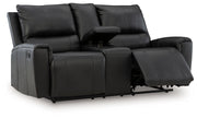 Glossmore - Reclining Loveseat With Console - Black - R&R Furniture Gallery (Fountain Valley, CA)