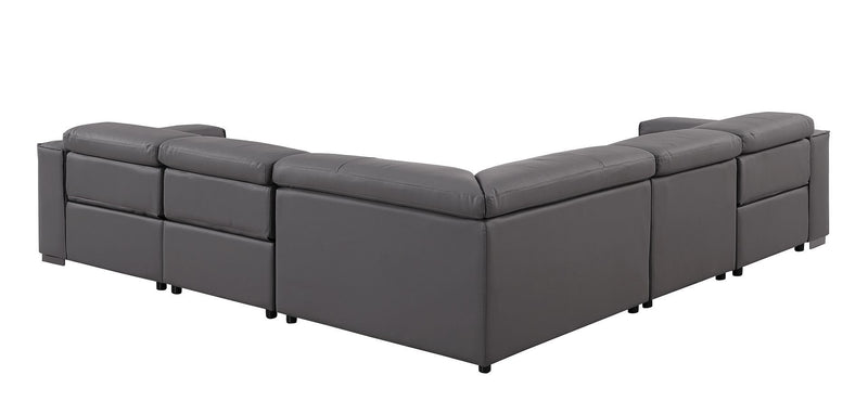 1208 - Leather Reclining Set (Sofa & Loveseat With Four Power Recliners)