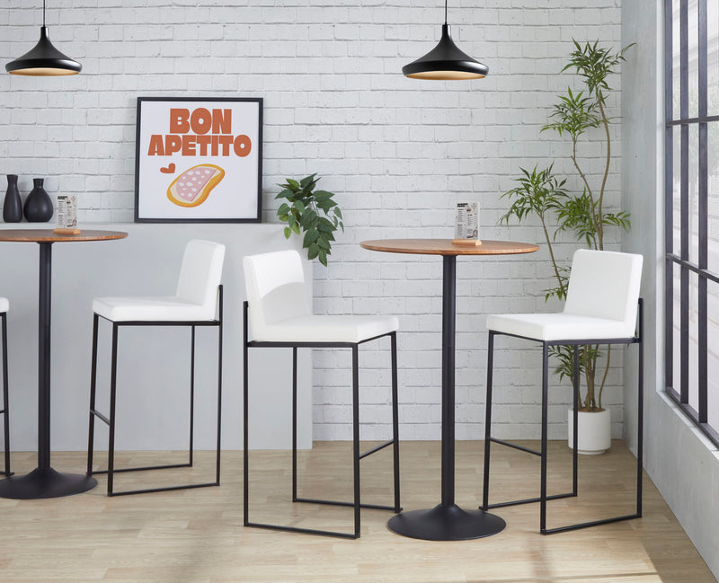 Lumi Source Fuji contemporary high back barstool with elegant design, featuring sleek modern style and sturdy construction.