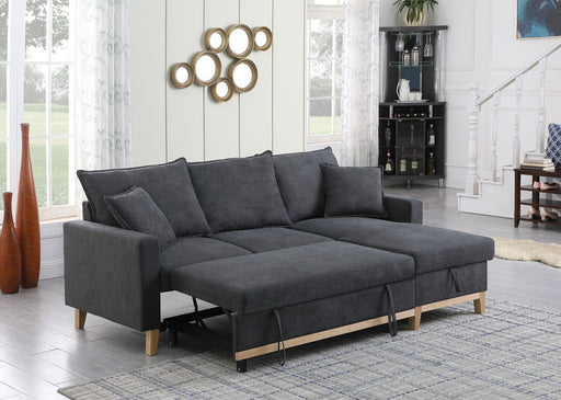 Colton - Reversible Sleeper Sectional Sofa With Storage Chaise - Dark Gray - R&R Furniture Gallery (Fountain Valley, CA)