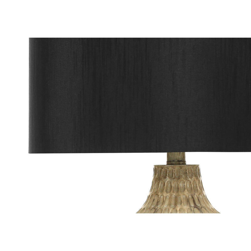 Contemporary brown resin table lamp with sleek design from 8th Street, ideal for modern home or office lighting.