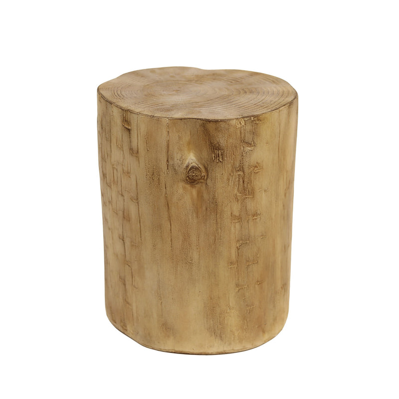 Hand Painted Wood Stump Style Outdoor Side Table - Light Brown - R&R Furniture Gallery (Fountain Valley, CA)