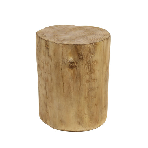 Hand Painted Wood Stump Style Outdoor Side Table - Light Brown - R&R Furniture Gallery (Fountain Valley, CA)
