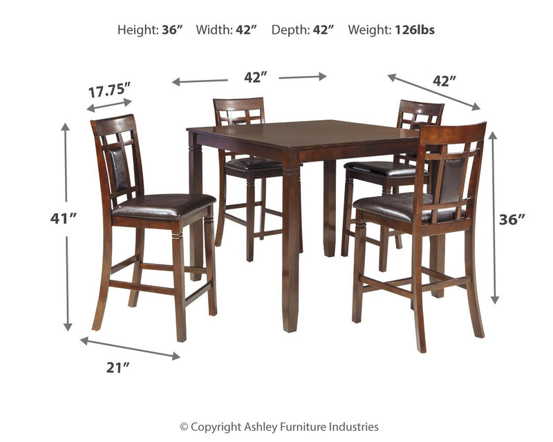 Bennox - DRM Counter Table Set (Set of 5) - Brown - R&R Furniture Gallery (Fountain Valley, CA)