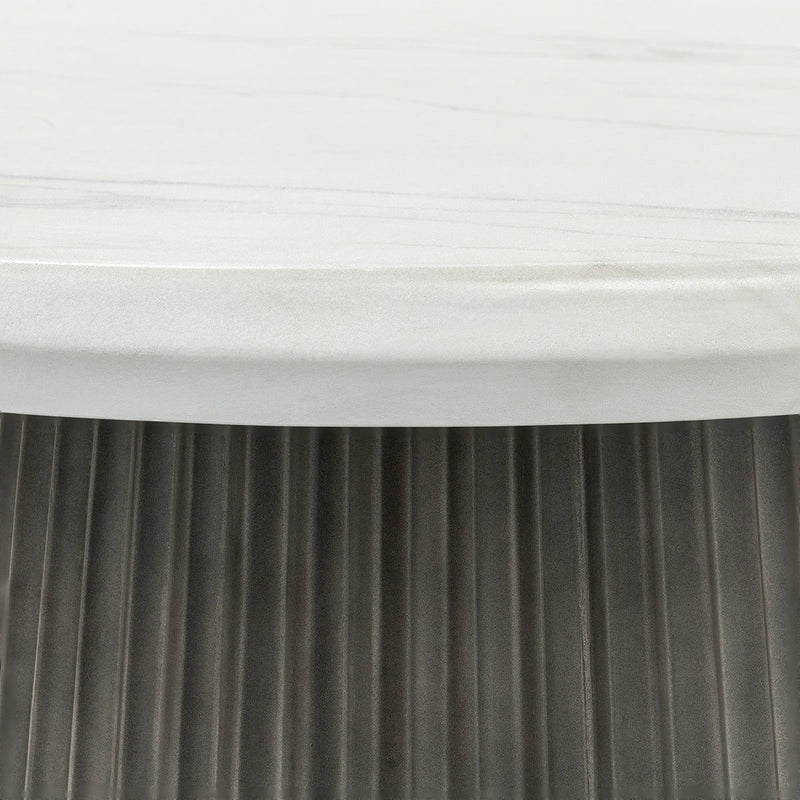 Caspia - 47" Outdoor Round Dining Table - Snowdrift White / Black - R&R Furniture Gallery (Fountain Valley, CA)