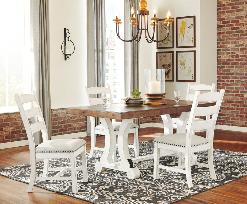 Valebeck - Rectangular Dining Room Table - White / Brown - R&R Furniture Gallery (Fountain Valley, CA)