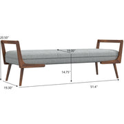 Cora - Bench - Gray - R&R Furniture Gallery (Fountain Valley, CA)