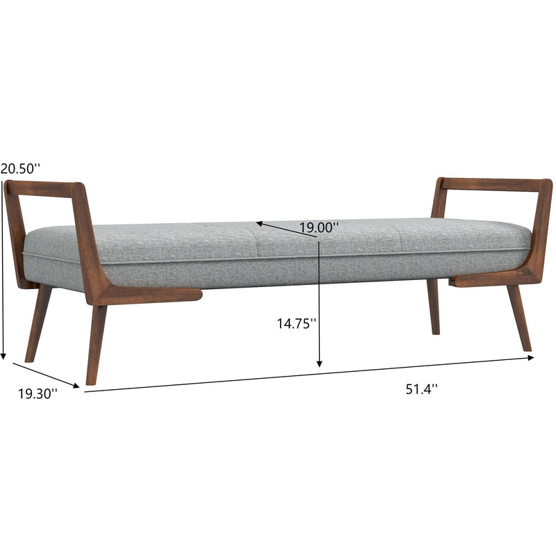 Cora - Bench - Gray - R&R Furniture Gallery (Fountain Valley, CA)